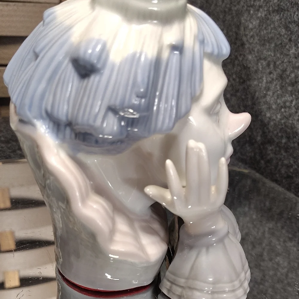 Porcelain Clown Figurine with Blue and White Accents - Picture 2 of 4